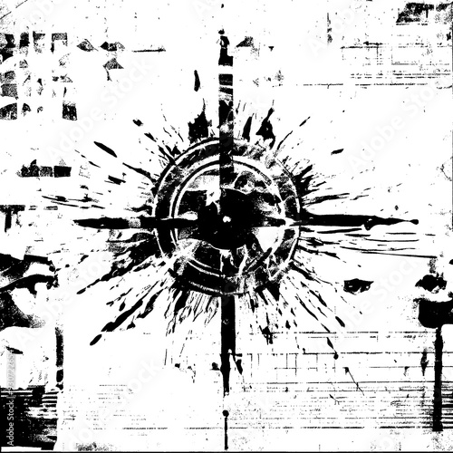 Grunge Portrait with Chaotic Background