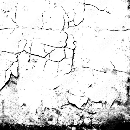Cracked Concrete Wall Texture white frame