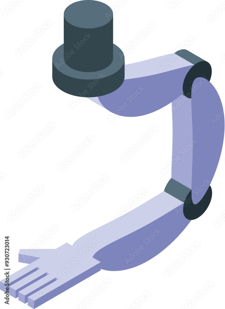 Robotic arm is holding a cylinder object in an isometric view Robotic arm is holding a cylinder object in an isometric view