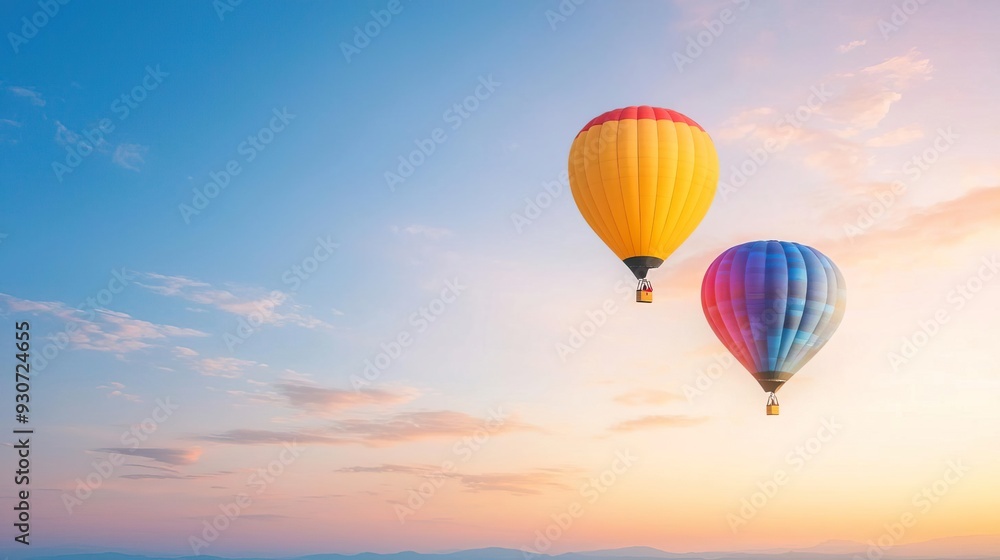 Colorful hot air balloon festival at sunrise Colorful hot air balloon festival at sunrise