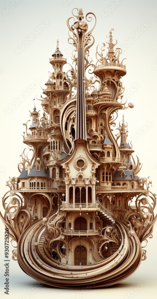 Fototapeta premium Beautiful Arabian Style Palace View Window Lobby Created with Generative AI Technology