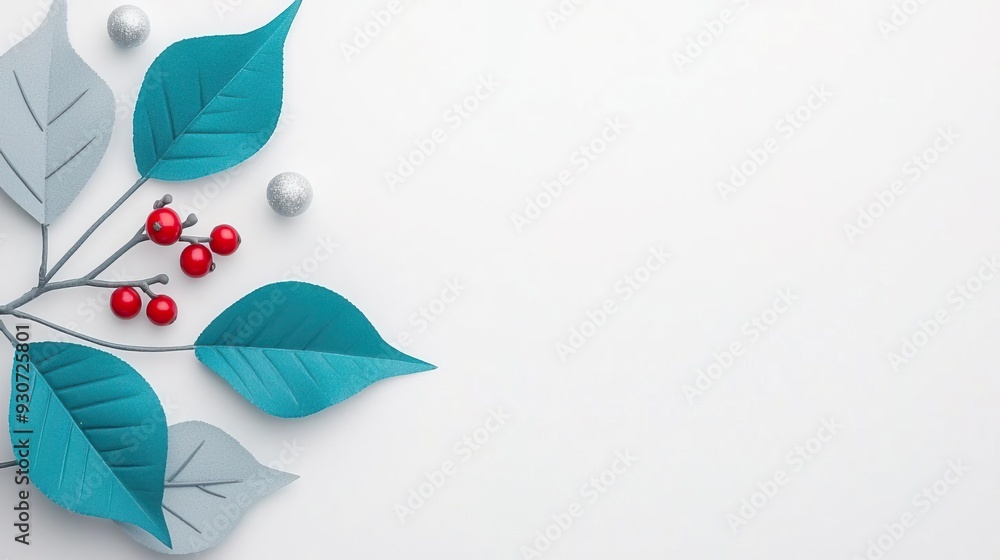 Blue eucalyptus leaves and berries arranged in a frame on white background. Blue eucalyptus leaves and berries arranged in a frame on white background.