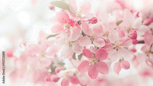 Vibrant Blossoming Pink Apple Tree in Springtime