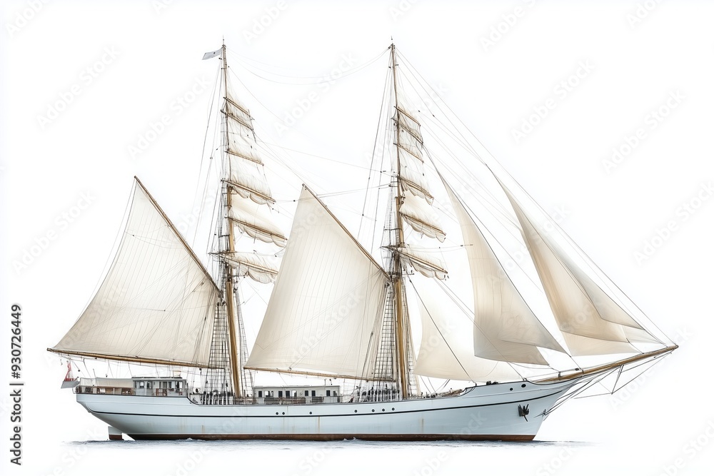white ship sailboat isolated on white background white ship sailboat isolated on white background