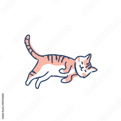 寝転がっている猫