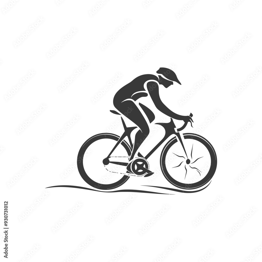 Cyclist in Motion Silhouette of a Person Riding a Bike Cyclist in Motion Silhouette of a Person Riding a Bike