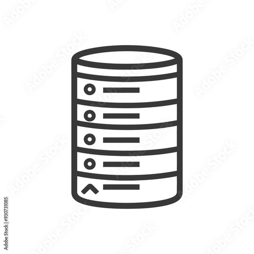 Database server icon with five stacked discs each with a circle and horizontal line