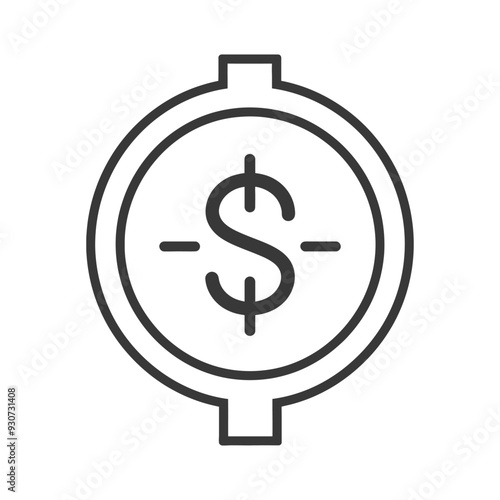 Dollar Sign Inside a Circle With Target Lines