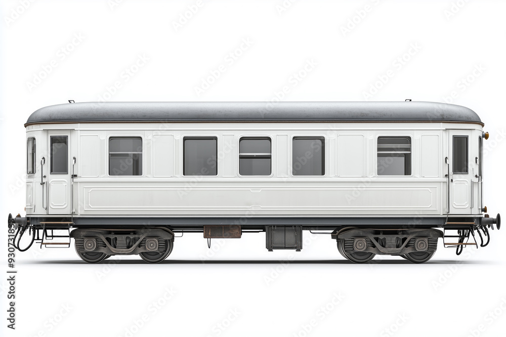 white rail passenger carriage isolated on white background white rail passenger carriage isolated on white background