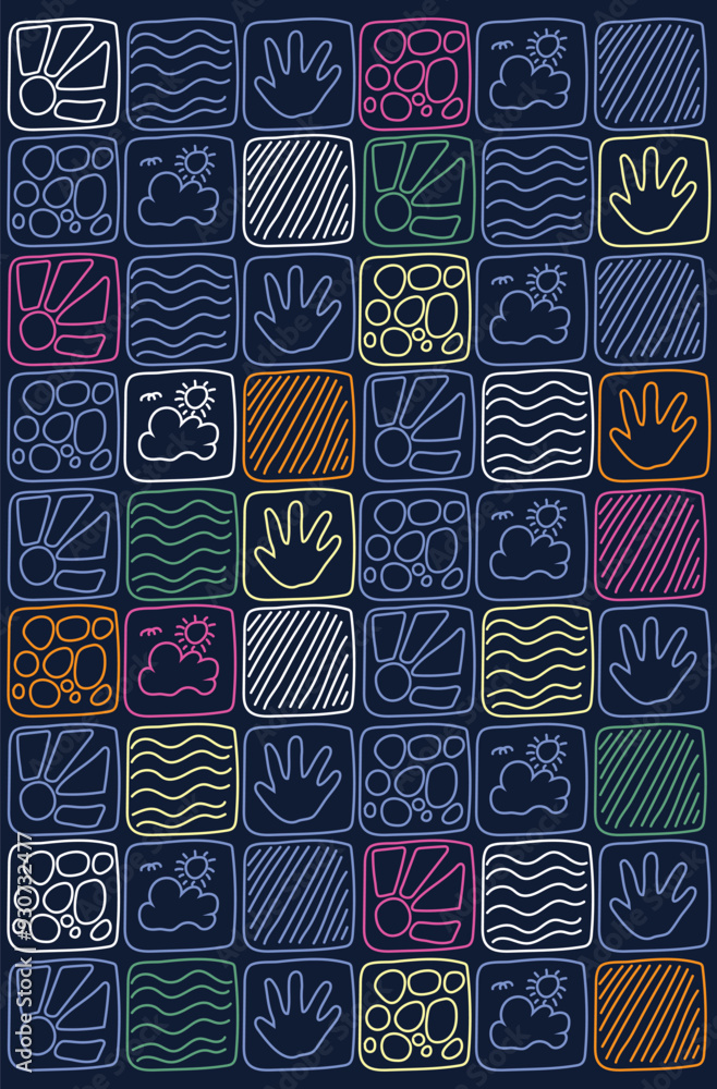 abstract square-shaped line pattern with several colors, can be applied to clothing and the like abstract square-shaped line pattern with several colors, can be applied to clothing and the like