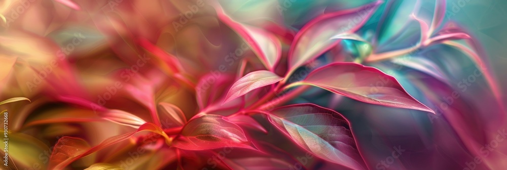 Obraz premium Blurred image of alternanthera ficoidea leaves, often referred to as Joseph's coat, perfect for adding an organic touch to your device's wallpaper.