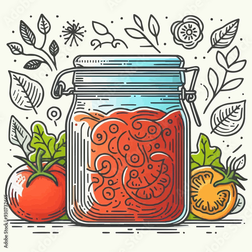 jar of jam and fruits