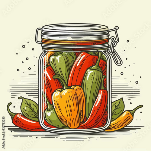 jars of pickled vegetables