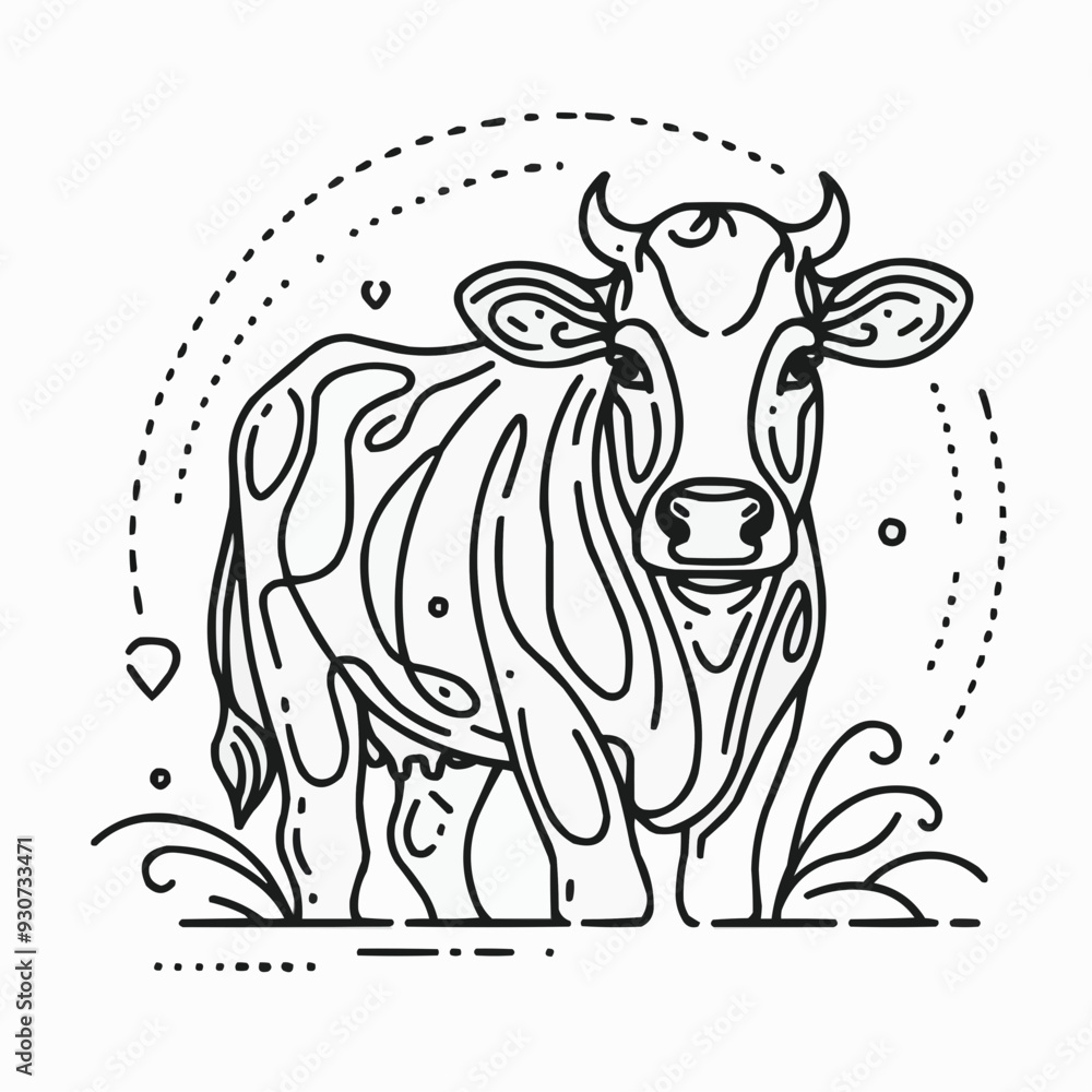 Fototapeta premium cow head vector