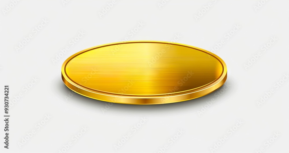 A gold coin on a white background A gold coin on a white background