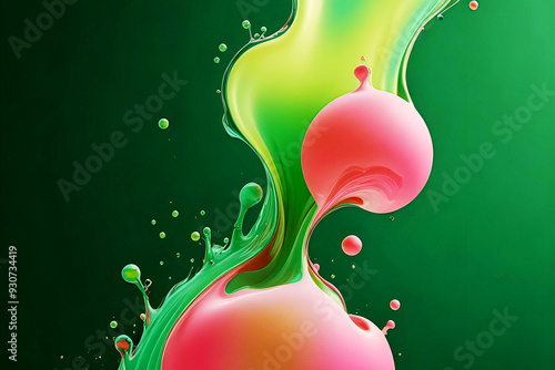 red and green background with bubbles