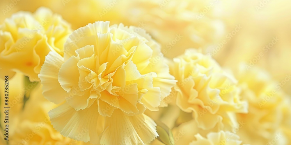 Macro shot of yellow Dianthus Carnation petals with shallow depth of field and selective focus blank space for text Macro shot of yellow Dianthus Carnation petals with shallow depth of field and selective focus blank space for text