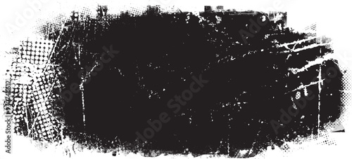 Glitch distorted grange shape . Noise grungy logo . Trendy defect error shapes . Glitched frame .Grunge textured . Distressed effect .Vector shapes