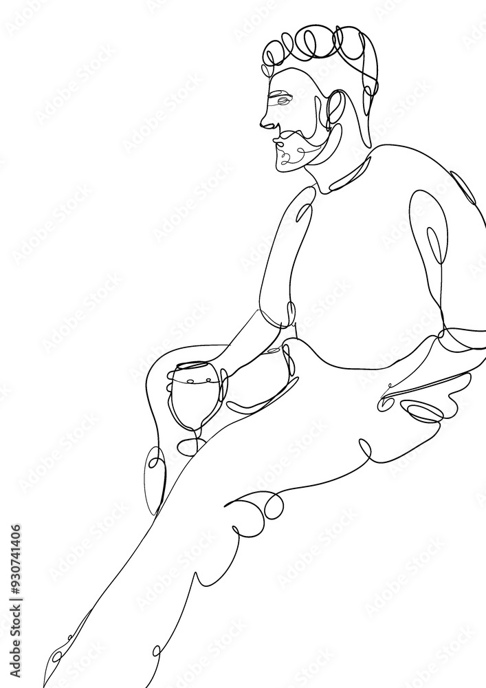 Illustration of a man drinking 