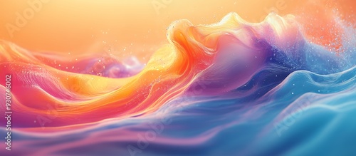 A vibrant abstract representation of flowing waves in pastel colors.