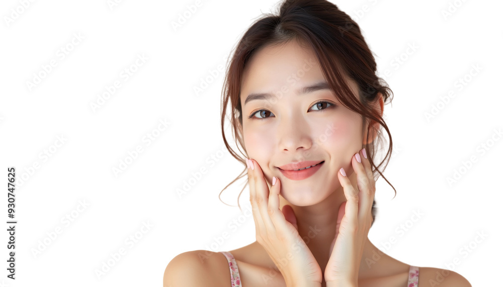 Portrait of a Hong Kong Woman Isolated on Transparent or White Background for Beauty Product Promotion Closeup Shot in Pose Portrait of a Hong Kong Woman Isolated on Transparent or White Background for Beauty Product Promotion Closeup Shot in Pose