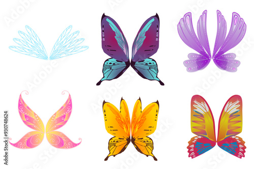 Photography Whimsical Fairy Wings Vector Illustrations