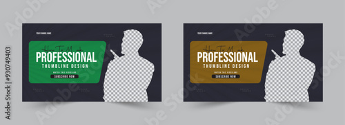 Professional business youtube thumbnail and web banner template design for social media concept, Video thumbnail vector illustration 