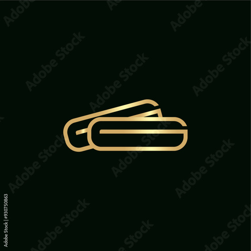 Golden letter g g logo design vector template editable 