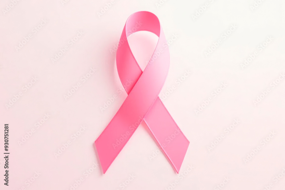 Elegant pink ribbon on a clean white background symbolizing breast cancer awareness and support. Elegant pink ribbon on a clean white background symbolizing breast cancer awareness and support.