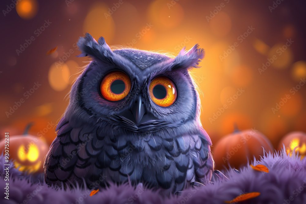 Owl Illustration in Animated Style Owl Illustration in Animated Style