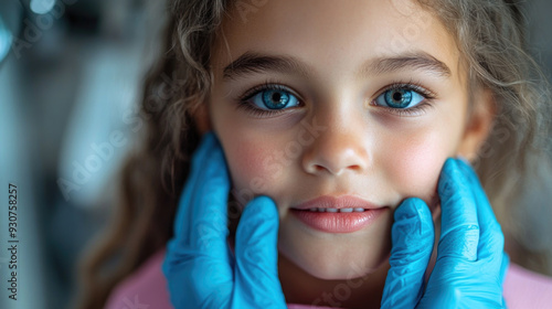 Una niña en el dentista orgullosa del tratamiento que le están ofreciendo. Salud dental.