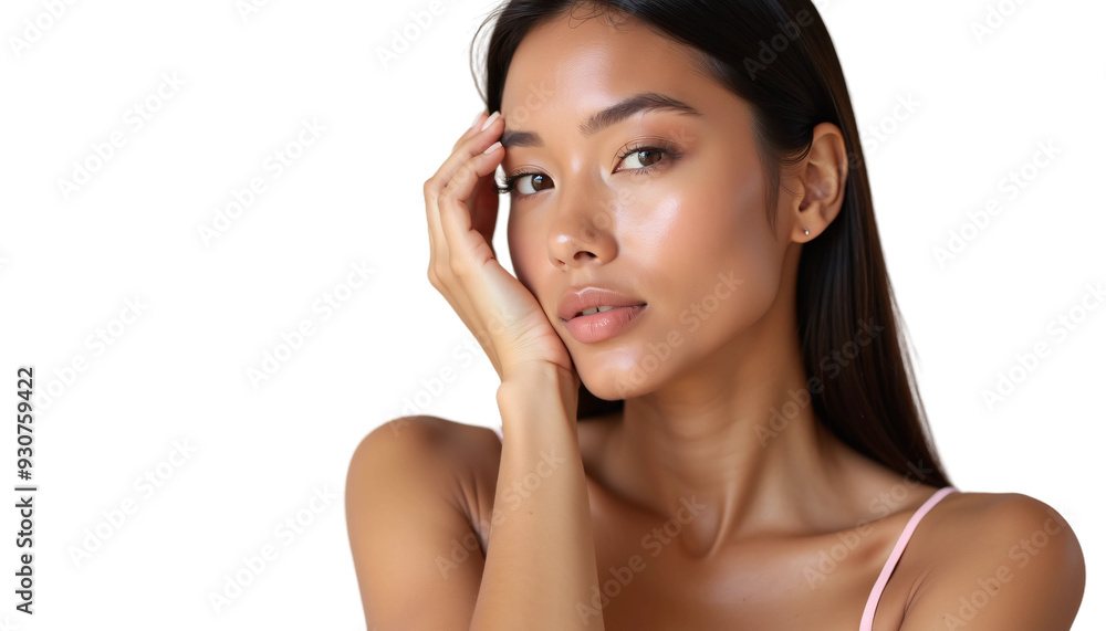 Portrait of a Palauan Woman Isolated on Transparent or White Background for Beauty Product Promotion Closeup Shot in Pose Portrait of a Palauan Woman Isolated on Transparent or White Background for Beauty Product Promotion Closeup Shot in Pose