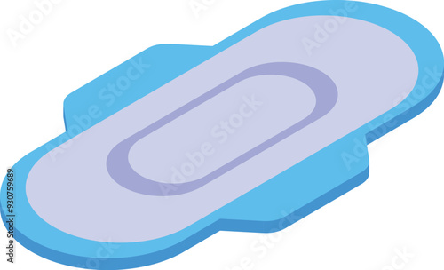 Simple sanitary pad with wings, symbol of feminine hygiene during menstruation