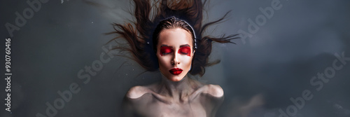 water fashion face woman portrait liquid floating