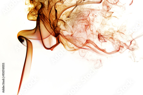 Billede på lærred Colorful smoke swirls and twists on a white background contrast