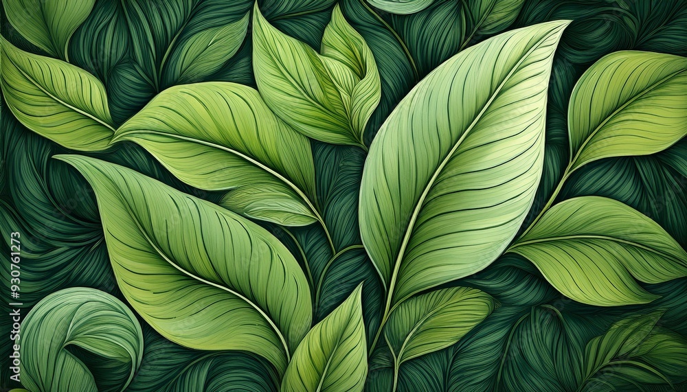 custom made wallpaper toronto digitalgreen leaves background