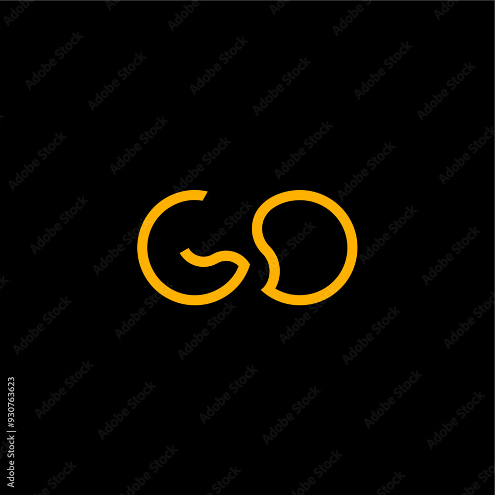 Letter GO typography logo design vector template editable Letter GO typography logo design vector template editable