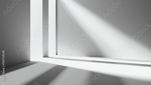 Wallpaper Mural A minimalist interior scene featuring light and shadows in a white space. Torontodigital.ca