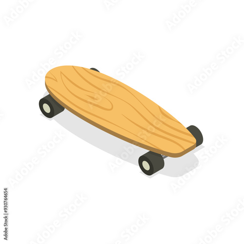 3D Isometric Flat Vector Set of Skateboards, Riding on Board. Item 2