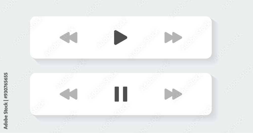 Video Player Ui design Control Bar with Play, Pause, Forward, and ...