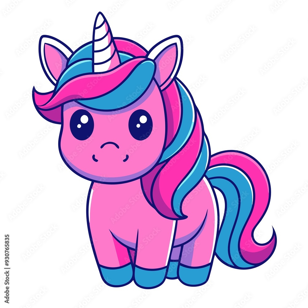 Obraz premium magical creature unicorn sticker for fun and fantasy isolated on white background