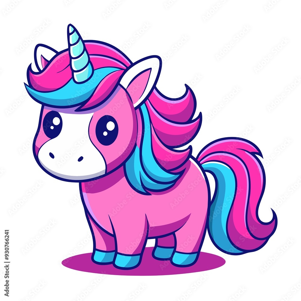 Naklejka premium enchanting unicorn sticker with a magical personality isolated on white background