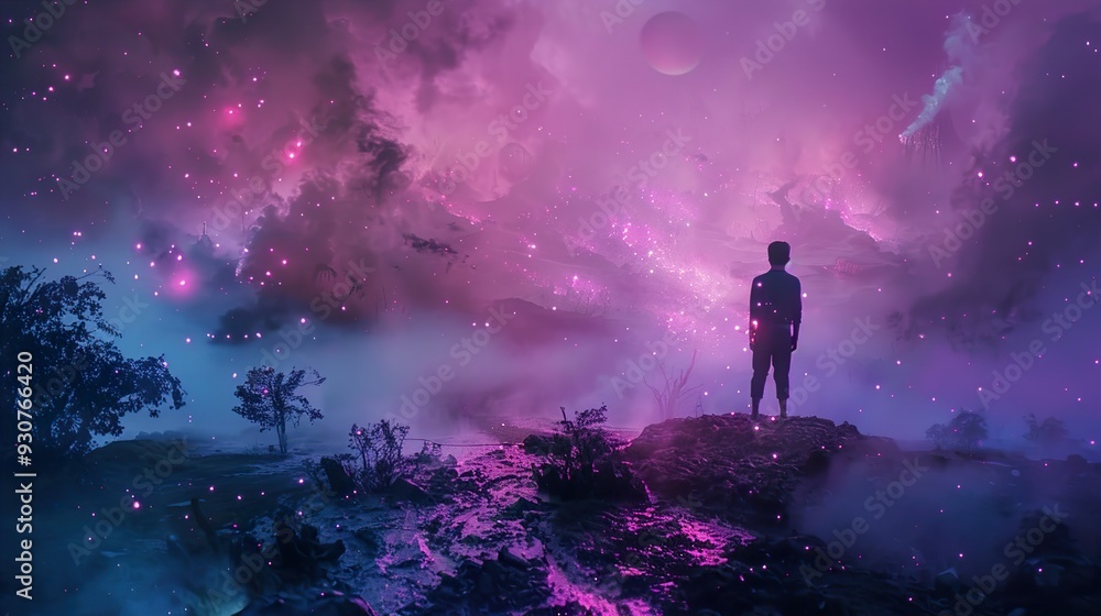 A Lonely Figure in a Dreamlike Landscape A Lonely Figure in a Dreamlike Landscape