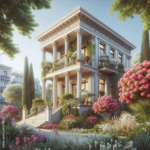 luxury home with flowers