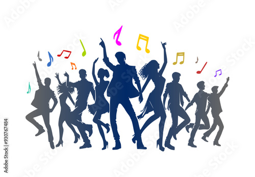 silhouette of the group of dance (artwork 3)