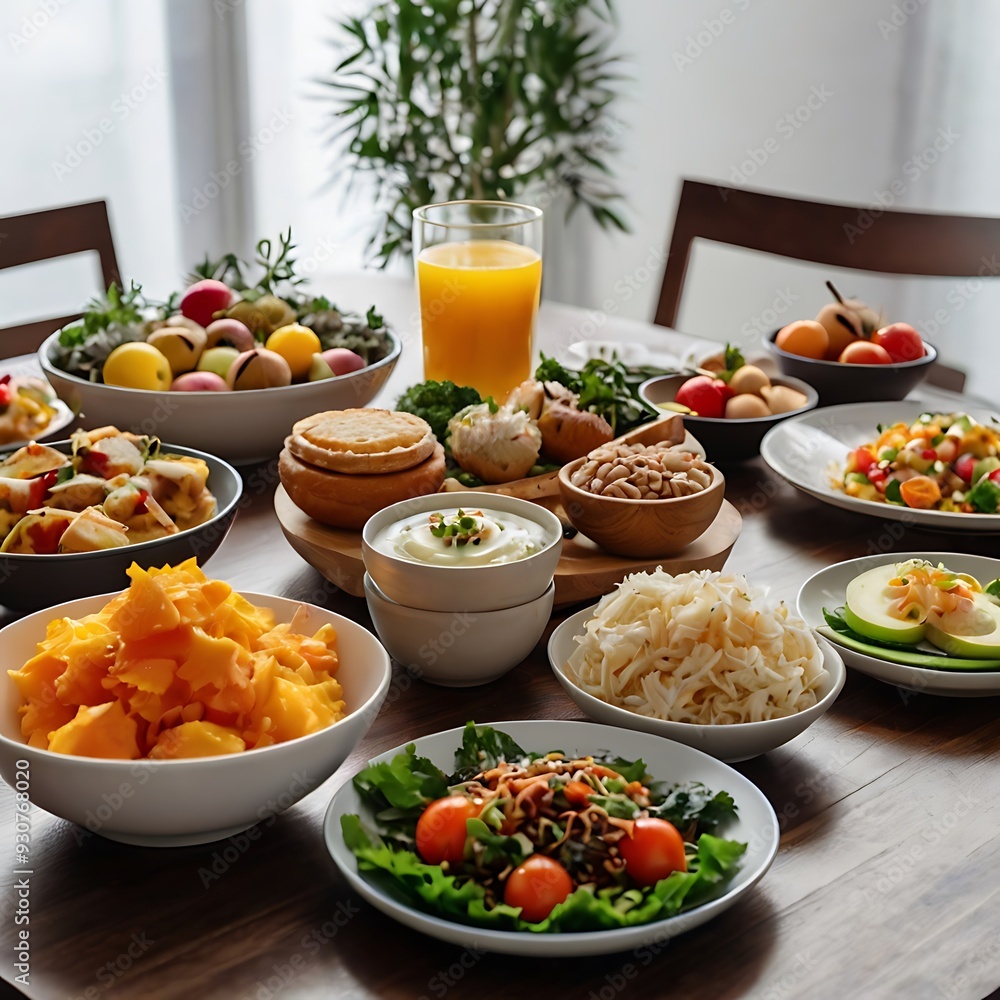 Food day decoration of meal, vegetables and fruits. Creative concept for healthy foods, fresh vegetables, fruit, with plate, food day celebration with attractive healthy food in white background Food day decoration of meal, vegetables and fruits. Creative concept for healthy foods, fresh vegetables, fruit, with plate, food day celebration with attractive healthy food in white background