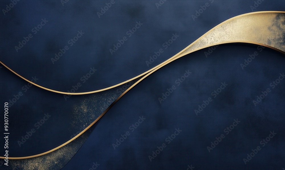 A blue background with gold waves A blue background with gold waves
