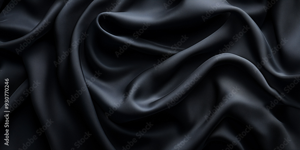 Fabric texture of natural cotton or linen textile material, black fabric wide background Fabric texture of natural cotton or linen textile material, black fabric wide background