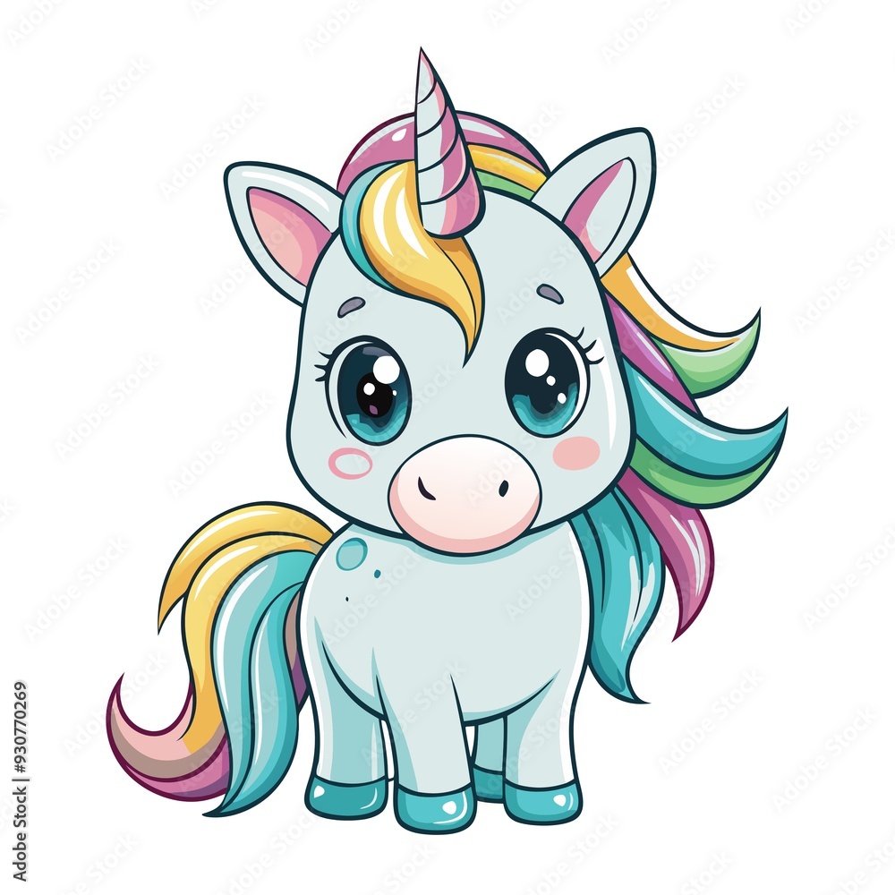 Naklejka premium magical unicorn sticker with a lighthearted and cute charm isolated on white background