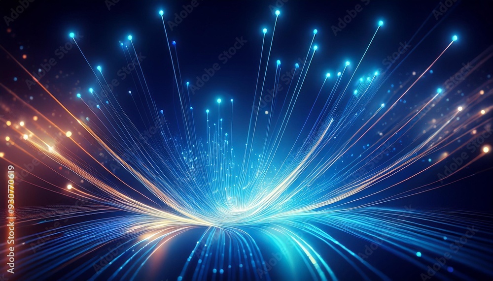 Naklejka premium fiber optic cable show connectivity, high-speed internet background 